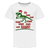 Dinosaur Fa-Rawr Rawr T-Rex in Santa Hat Christmas Kids' Premium T-Shirt - white