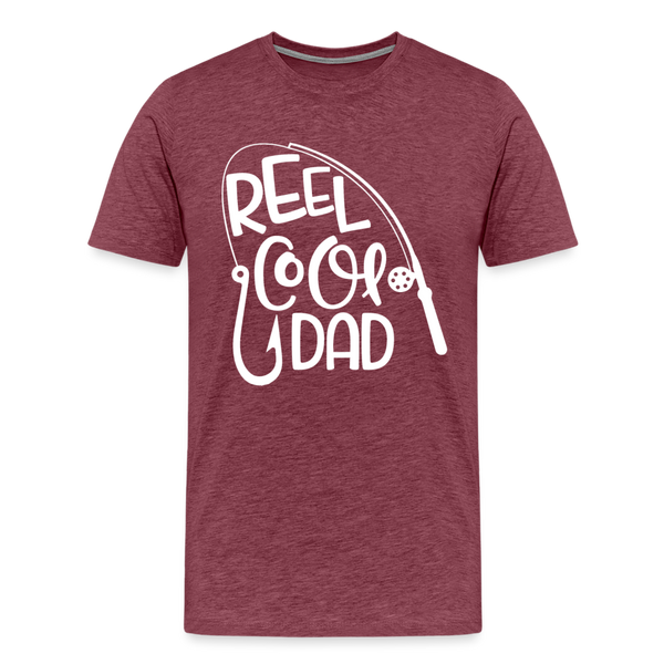 Reel Cool Dad Funny Fishing Premium T-Shirt - heather burgundy