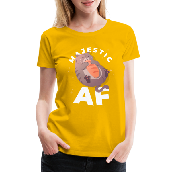 Cat Majestic AF Funny Women’s Premium T-Shirt - sun yellow