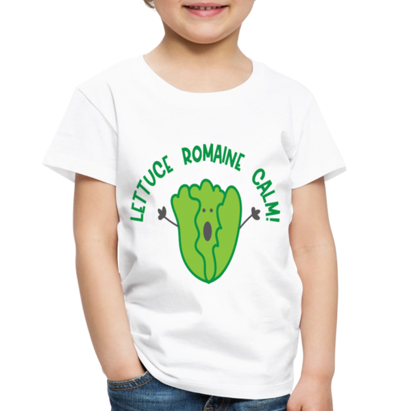 Lettuce Romaine Calm! Salad Food Pun Toddler Premium T-Shirt - white