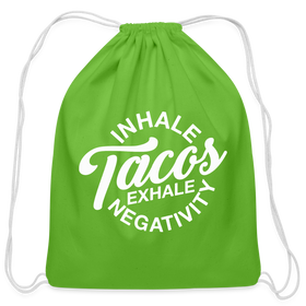 Inhale Tacos Exhale Negativity Cotton Drawstring Bag