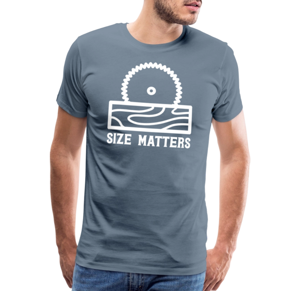 Size Matters Saw Funny Men's Premium T-Shirt - steel blue