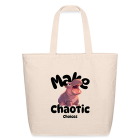 Make Chaotic Choices Hippo Eco-Friendly Cotton Tote