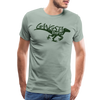 Gangsta Raptor Dinosaur Men's Premium T-Shirt - steel green