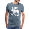 I Rub My Meat BBQ Cow Men's Premium T-Shirt