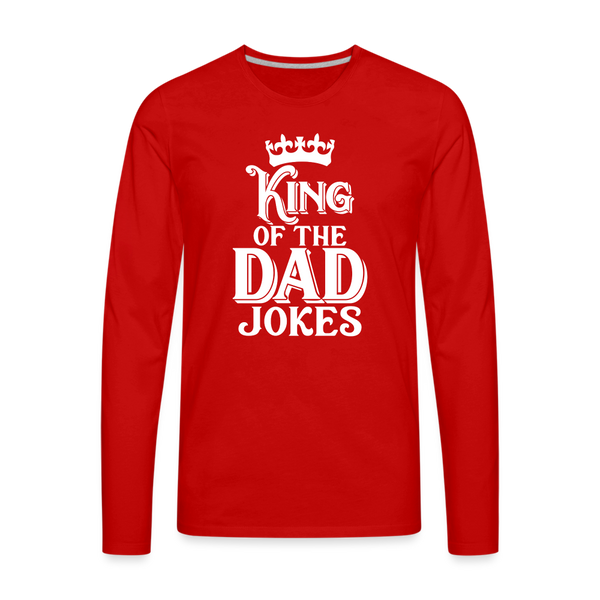 King of the Dad Jokes Men's Premium Long Sleeve T-Shirt - red