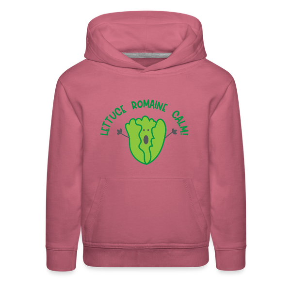 Lettuce Romaine Calm! Food Pun Kids‘ Premium Hoodie - mauve