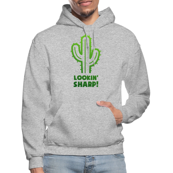 Lookin' Sharp! Cactus Pun Gildan Heavy Blend Adult Hoodie - heather gray