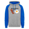 We Go Together Like Bacon & Eggs Colorblock Hoodie - heather grey/royal