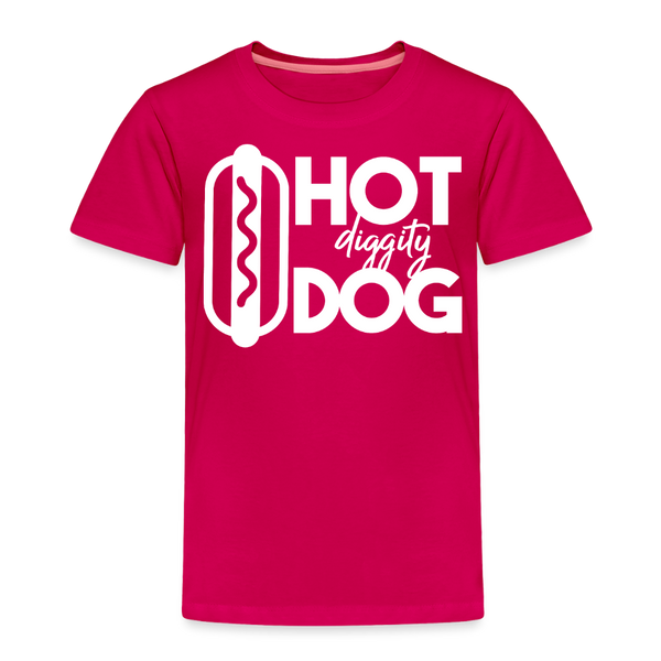 Hot Diggity Dog Funny Grilling Toddler Premium T-Shirt - dark pink