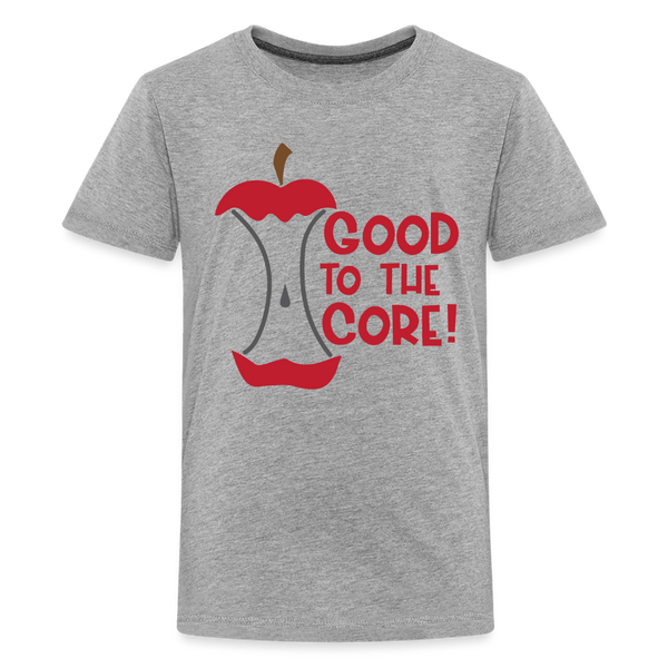 Good to the Core! Apple Food Pun Kids' Premium T-Shirt - heather gray