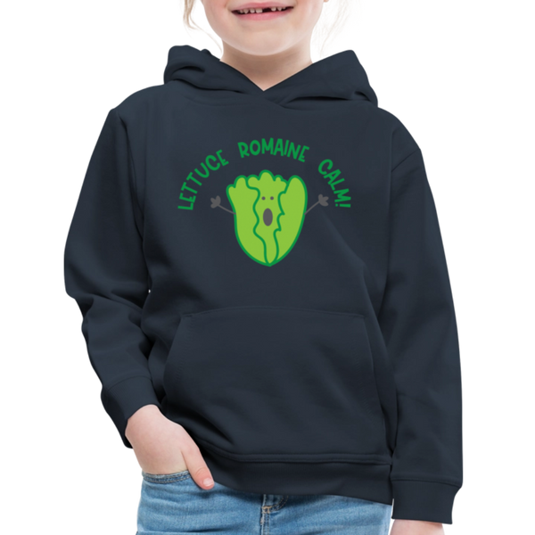 Lettuce Romaine Calm! Food Pun Kids‘ Premium Hoodie - navy