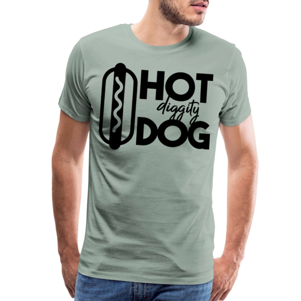 Hot Diggity Dog Funny Grilling Men's Premium T-Shirt - steel green