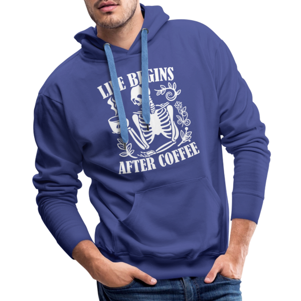 Life Begins After Coffee Men’s Premium Hoodie - royal blue