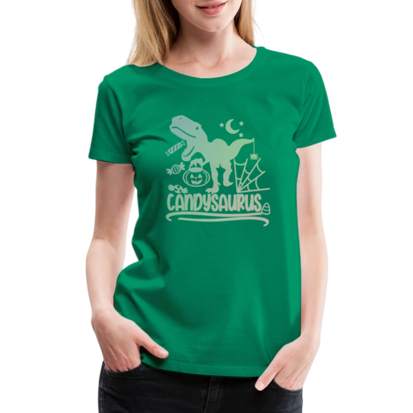 Candysaurus T-Rex Halloween Women’s Premium T-Shirt - kelly green