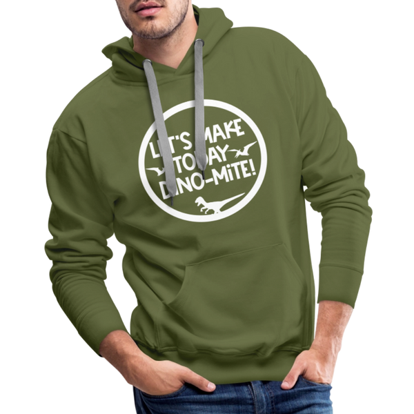 Let's Make Today Dino-Mite! Dinosaur Men’s Premium Hoodie - olive green