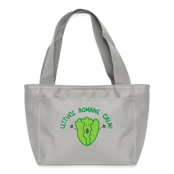 Lettuce Romaine Calm! Salad Food Pun Lunch Bag - light gray
