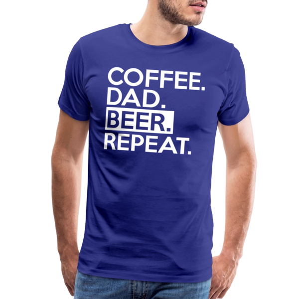 Coffee. Dad. Beer, Repeat. Funny Men's Premium T-Shirt - royal blue