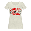 Sweet But Twisted Candy Cane Women’s Premium T-Shirt - heather oatmeal