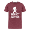 Bigfoot Social Distancing Champion of the World Men's Premium T-Shirt - heather burgundy