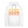 I'm the Dad First I Light the Fire Then I Grill the Things BBQ Men’s Premium Hoodie - white