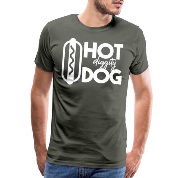 Hot Diggity Dog Funny Grilling Men's Premium T-Shirt - asphalt gray