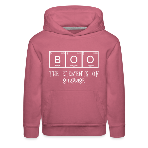 BOO the Elements of Surprise Dad Jokes Halloween Kids‘ Premium Hoodie - mauve