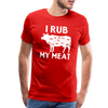 I Rub My Meat BBQ Cow Men's Premium T-Shirt