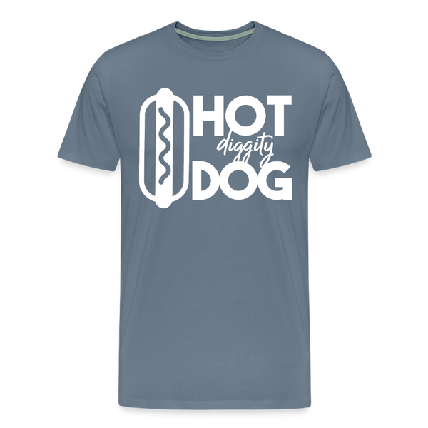 Hot Diggity Dog Funny Grilling Men's Premium T-Shirt - steel blue