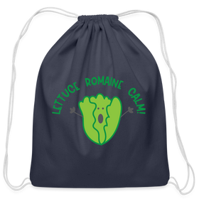 Lettuce Romaine Calm! Salad Food Pun Cotton Drawstring Bag