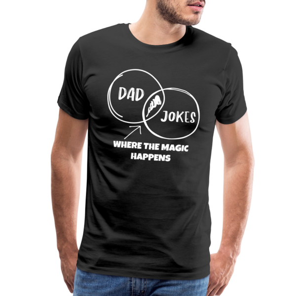 Funny Dad Jokes Venn Diagram Short-Sleeve T-Shirt - black