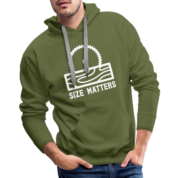 Size Matters Saw Funny Men’s Premium Hoodie - olive green