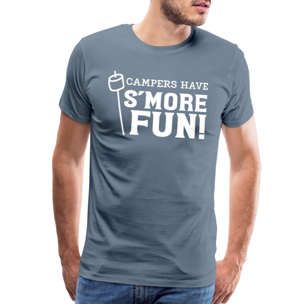 Camper's Have S'More Fun! Funny Camping Men's Premium T-Shirt - steel blue
