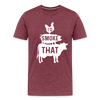 I'd Smoke That Funny BBQ Men's Premium T-Shirt - heather burgundy