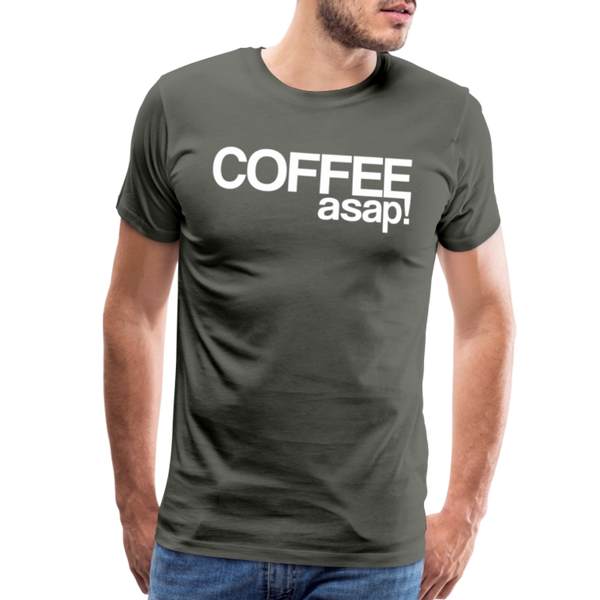 Funny Coffee ASAP! Men's Premium T-Shirt - asphalt gray