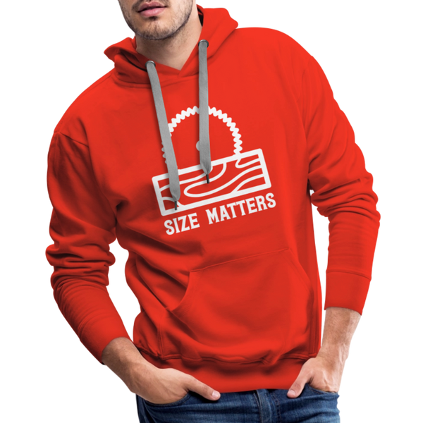 Size Matters Saw Funny Men’s Premium Hoodie - red