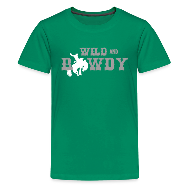 Wild and Rowdy Cowboy Kids' Premium T-Shirt - kelly green