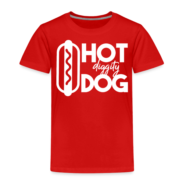 Hot Diggity Dog Funny Grilling Toddler Premium T-Shirt - red