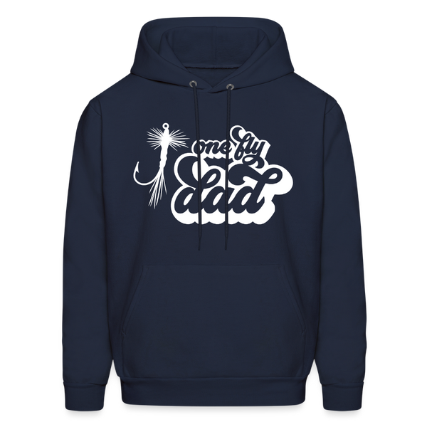One Fly Dad Fly Fishing Father's Day Men's Hoodie - navy