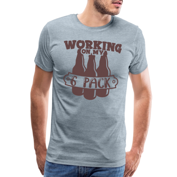 Working on my 6 Pack Men's Premium T-Shirt - heather ice blue