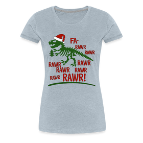 Dinosaur Fa-Rawr Rawr T-Rex in Santa Hat Christmas Women’s Premium T-Shirt
