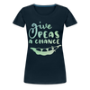 Give Peas a Chance Pun Women’s Premium T-Shirt - deep navy