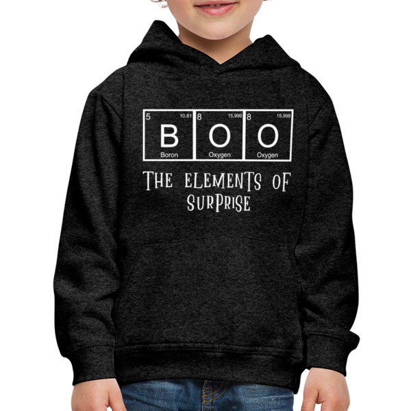 BOO the Elements of Surprise Dad Jokes Halloween Kids‘ Premium Hoodie - charcoal grey