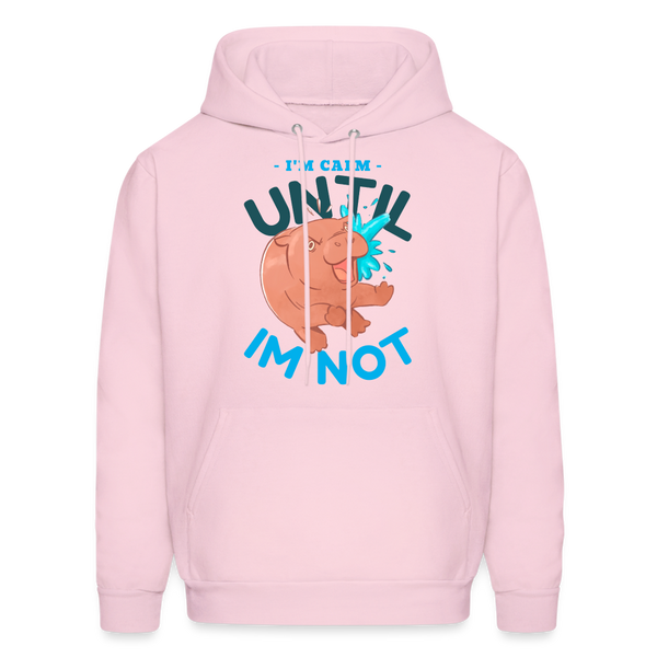 Funny Hippo I'm Calm Until I'm Not Men's Hoodie - pale pink