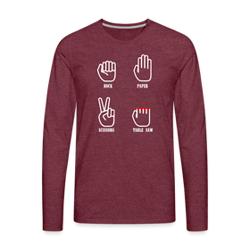 Rock, Paper, Scissors, Table Saw Funny Men's Premium Long Sleeve T-Shirt