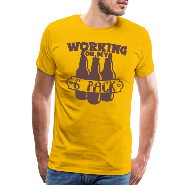 Working on my 6 Pack Men's Premium T-Shirt - sun yellow
