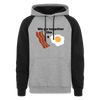 We Go Together Like Bacon & Eggs Colorblock Hoodie - heather gray/black