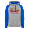 You're Bacon Me Crazy Colorblock Hoodie - heather grey/royal