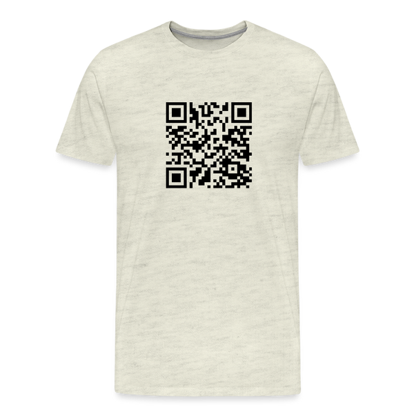 Rick Astley - Rick Roll QR Code Men's Premium T-Shirt - heather oatmeal