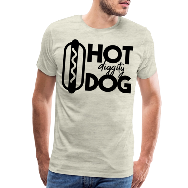 Hot Diggity Dog Funny Grilling Men's Premium T-Shirt - heather oatmeal